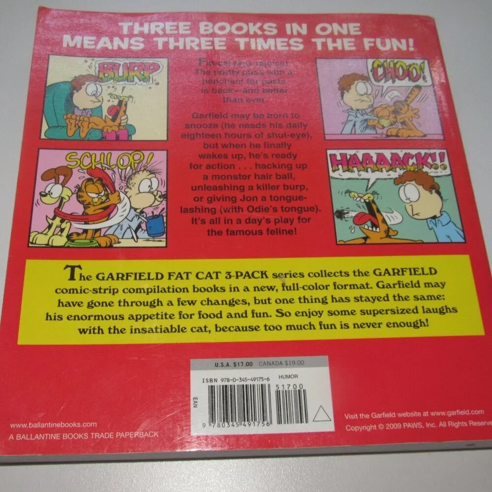 Jim Davis GARFIELD FAT CAT 3-PACK Vol 4 Color Illustrated Softcover Comics Book